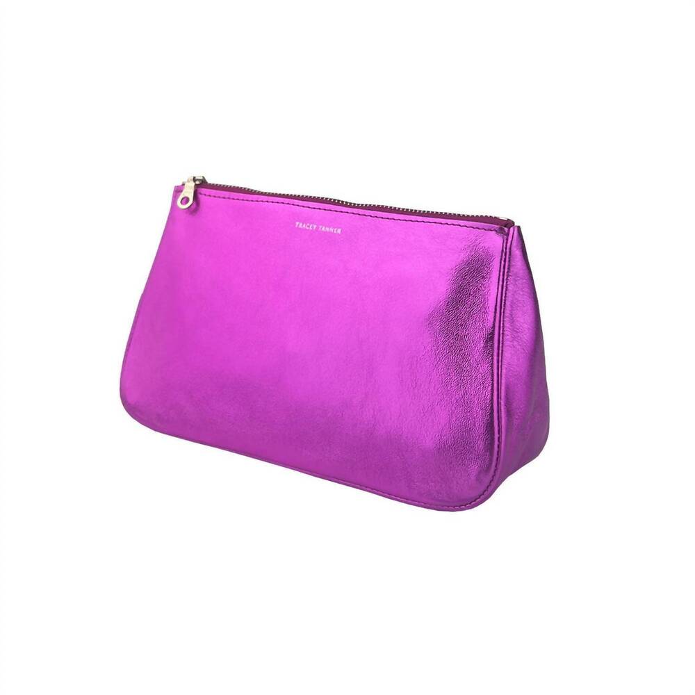 NEW TRACEY TANNER foil fatty medium bag in matte foil orchid
